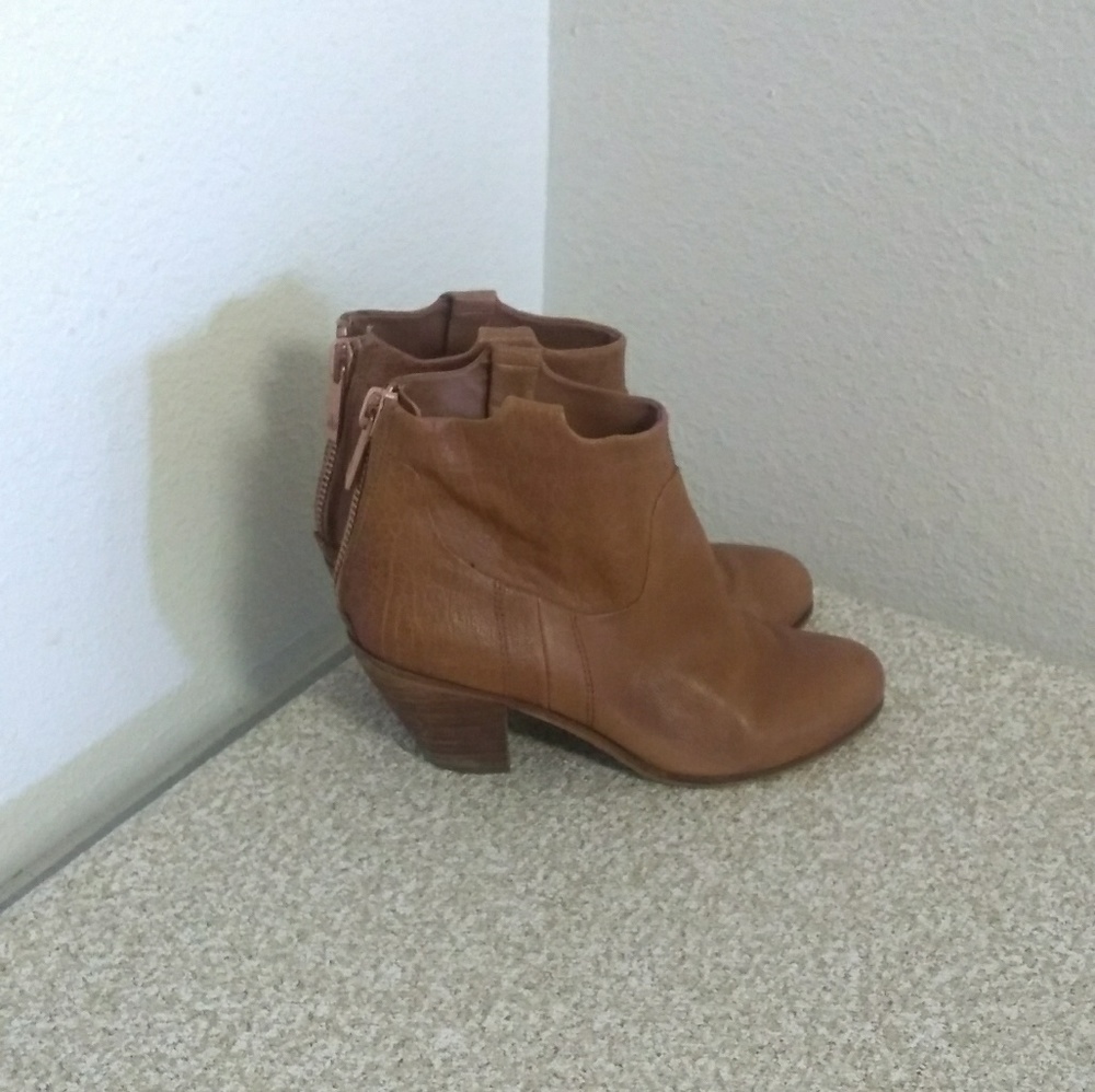 Sam Edelman Lisle Brown Leather Ankle Boots - Picture 3 of 7